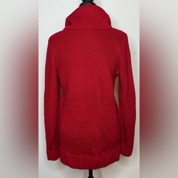 Calvin Klein women’s Red Cowl neck sweater split hem Small Excellent condition - Picture 6 of 8